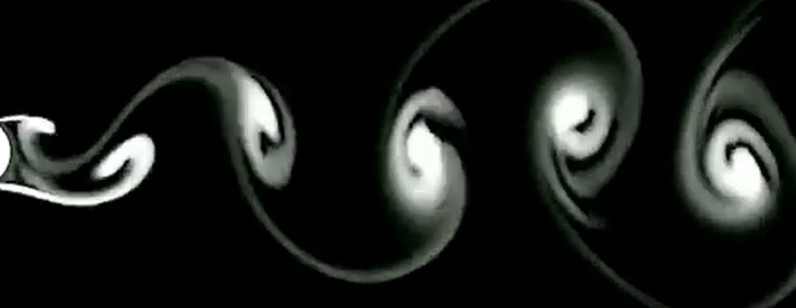 Vortex shedding behind a circular cylinder
